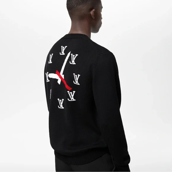Lv Clock Sweater Louis Vuitton Clock Intarsia Pullover Crewneck